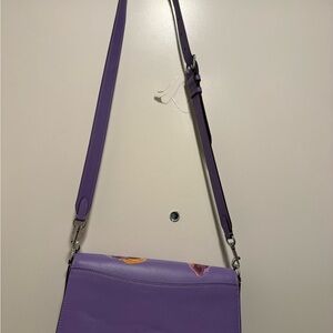 Coach Purple Leather Floral Crossbody